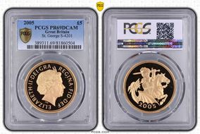 2005 £5 S-SE10 St. George PR69DCAM
