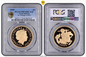 2005 £5 S-SE10 St. George PR70DCAM