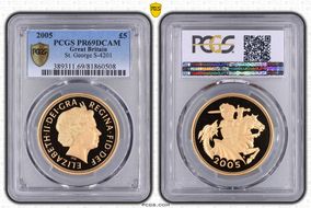 2005 £5 S-SE10 St. George PR69DCAM