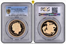 2005 £5 S-SE10 St. George PR70DCAM