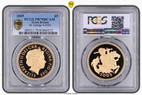2005 £5 S-SE10 St. George PR70DCAM
