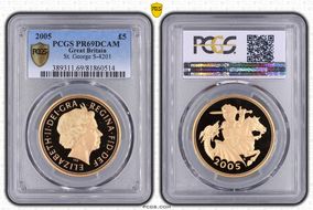 2005 £5 S-SE10 St. George PR69DCAM
