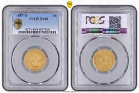 1857-O $5 XF40