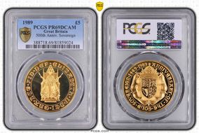 1989 £5 S-SE6 500th Ann. Sovereign PR69DCAM