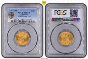 1877-M Sov S-3857 Long Tail MS63