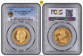 1911 £2 S-3995 PR66CAM