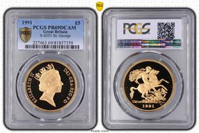1991 £5 S-SE3 St. George PR69DCAM