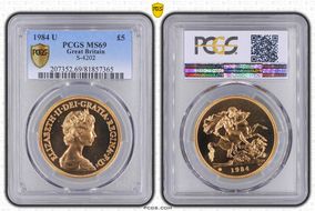 1984-U £5 S-SE2 St. George MS69