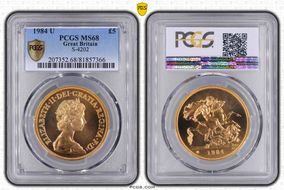 1984-U £5 S-SE2 St. George MS68