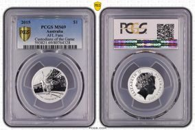 2015 $1 AFL Fans Ag Custodians of the Game MS69