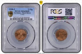 1938-J 2 Pfg J-362 MS65RD