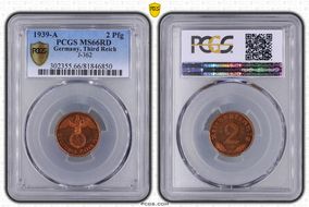 1939-A 2 Pfg J-362 MS66RD