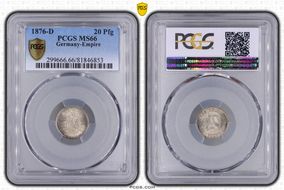1876-D 20 Pfg J-5 MS66