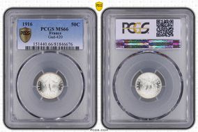 1916 50C Gad-420 F-190 MS66