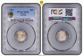 1901 50C Gad-420 F-190 MS66