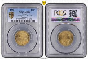 1950 20 Fr G. Guiraud - 4 faucilles Gad-865 F-402 MS66