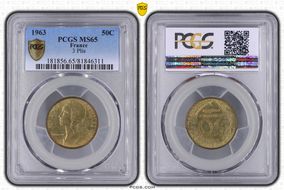 1963 50C Gad-427 3 Plis MS65