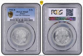 1946-B 5 Fr Gad-766 F-339 Al MS65