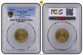 1950-B 20 Fr G. Guiraud - 4 faucilles Gad-865 F-402 MS65