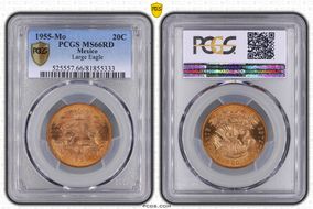 1955-Mo 20C Large Eagle MS66RD