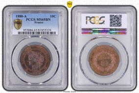 1880-A 10C Gad-265a F-135 MS65BN