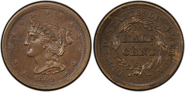1854 1/2C PR62BN