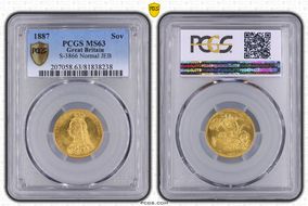 1887 Sov S-3866 Angled J MS63