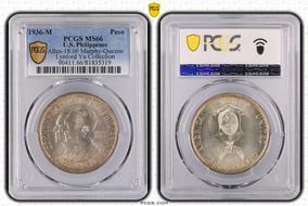 1936-M Peso Murphy-Quezon MS66