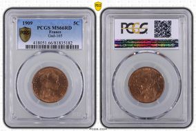 1909 5C Gad-165 F-119 MS66RD