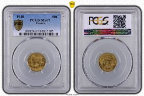 1940 50C Gad-423 F-192 MS67