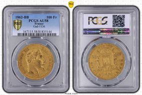 1862-BB 100 Fr Gad-1136 F-551 AU58