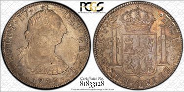 1789-Mo FM 8 R Calico-950 CAROLUS IV AU53
