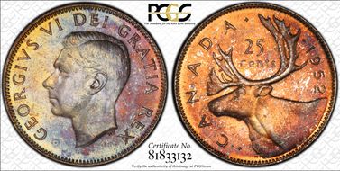 1952 25C Low Relief MS65