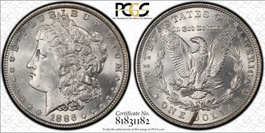 1886 $1 MS62