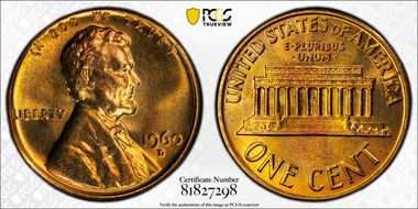 1960-D 1C Large Date MS66RD