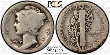 1916-D 10C AG3