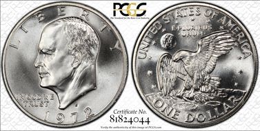 1972-S $1 Silver MS68