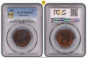 1863 1C MS65BN