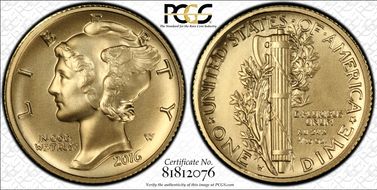 2016-W 10C 100th Anniversary First Strike SP70