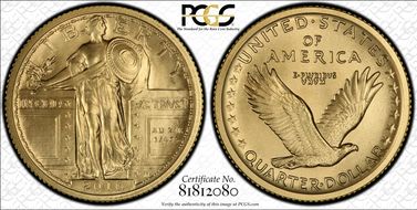 2016-W 25C 100th Anniversary Gold 100th Anniversary Label First Strike SP70