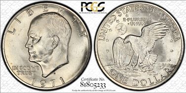 1971-S $1 Silver MS64