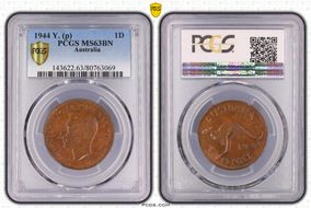 1944 Y. (p) 1D MS63BN