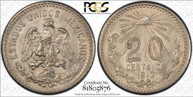 1912-M 20C KM-435 Ag MS62