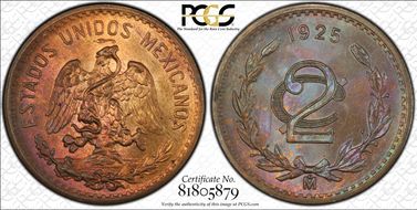 1925-Mo 2C MS65+ BN