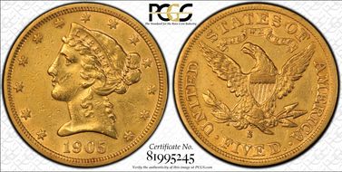 1905-S $5 VF35