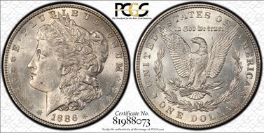 1886 $1 MS62