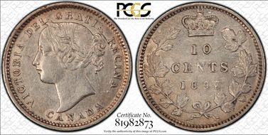 1893 10C Flat Top 3 AU50