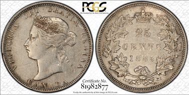 1885 25C Curved 5 XF40