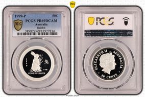 1999-P 50C Year of the Rabbit 1/2oz Ag PR69DCAM