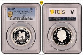 2003-P 50C Year of the Goat 1/2oz Ag PR70DCAM